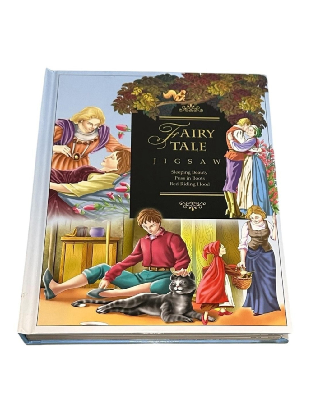 Vintage Innovage Fairy Tale Jigsaw Puzzle Book Red Riding Hood Puss In Boots